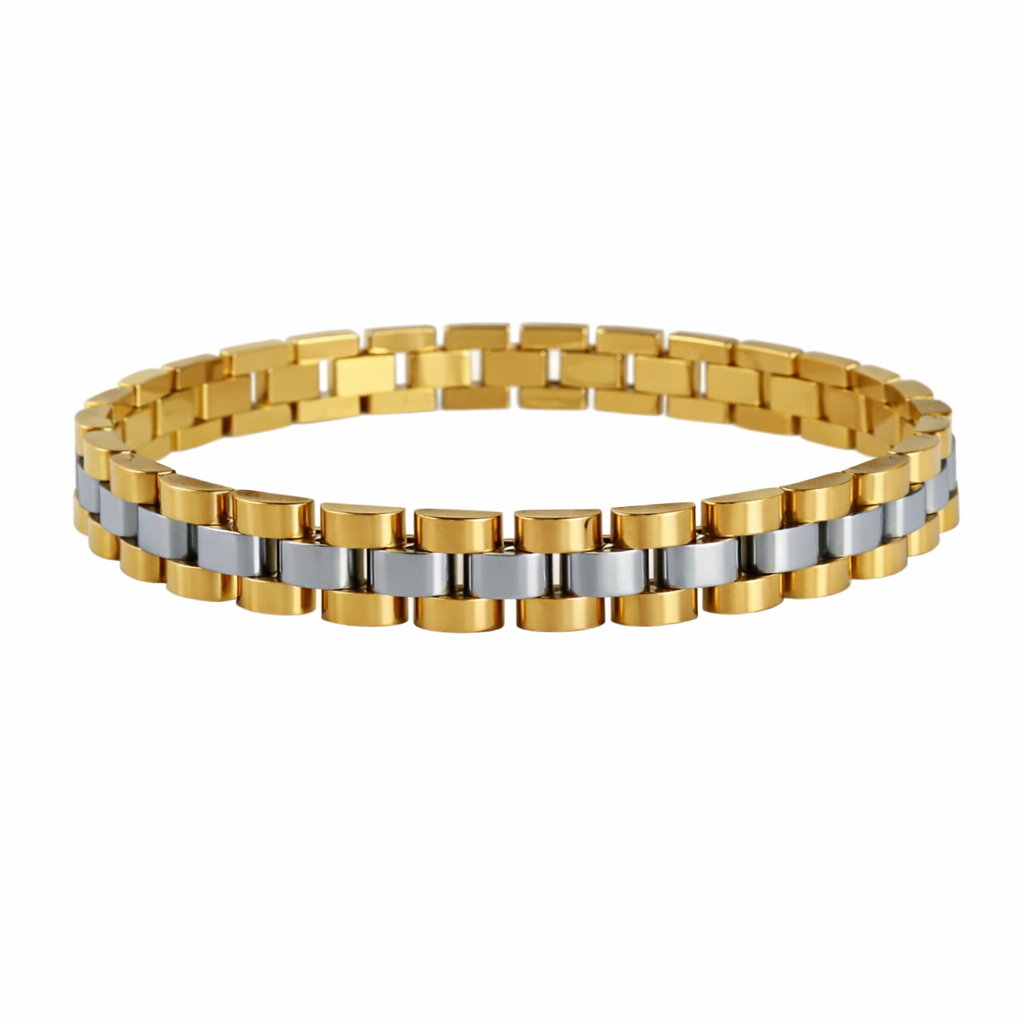 Premium Stainless Steel Bracelet for Men & Women , Gold/Silver/Black/Golden and Silver Hand Chain , bracelet for boys and Girls (Unisex)
