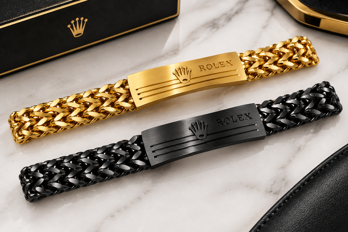 Premium Stainless Steel Foxtail Chain RLX Bracelet