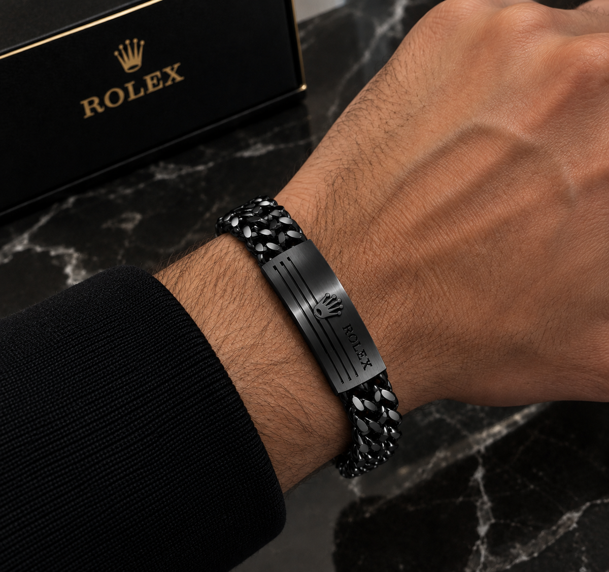 Premium Stainless Steel Foxtail Chain RLX Bracelet