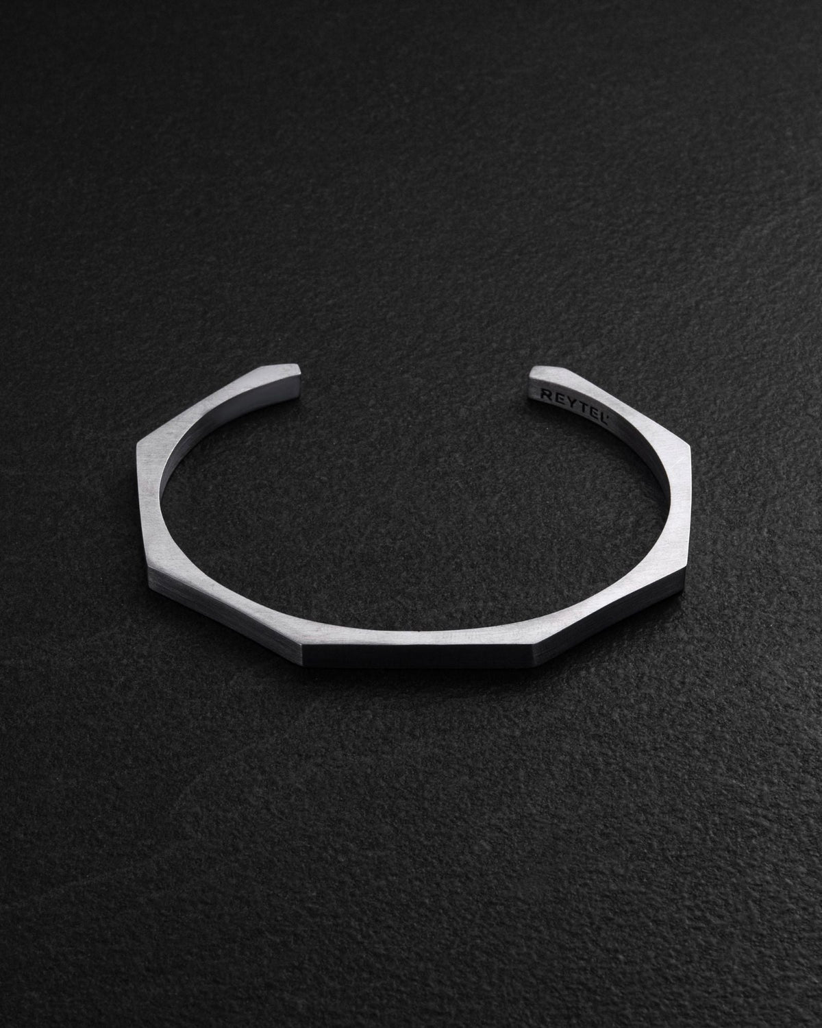 Luxury Hexagon Geometric Stainless Steel Open Cuff Bracelet for Men