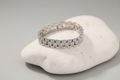 Luxury Silver Stainless Steel Link Bracelet with Crystal Stones for Men